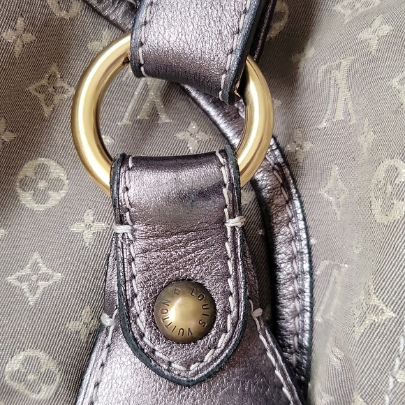 Auth Louis Vuitton Platine Monogram Mini Lin with metallic silver leather trim - Picture 6 of 10